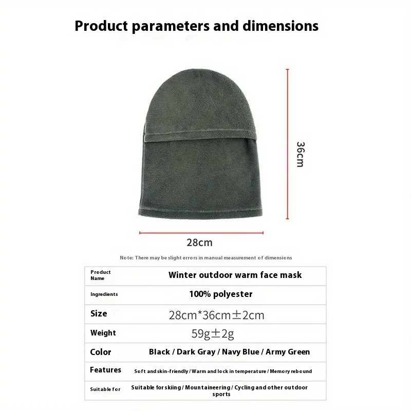1 fascia calda per ciclismo autunno/inverno - copertura per il collo multifunzionale design maschera antivento - adatta per la fodera del casco
