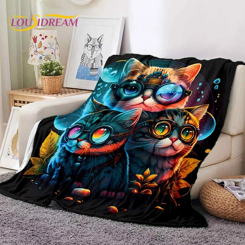 3D Persian Cat,Cute Calico Cat,Ragdoll Cartoon Soft Blankets,Keep Warm Throw Blanket for Picnic Beds Sofa Home Bedroom Gift kid