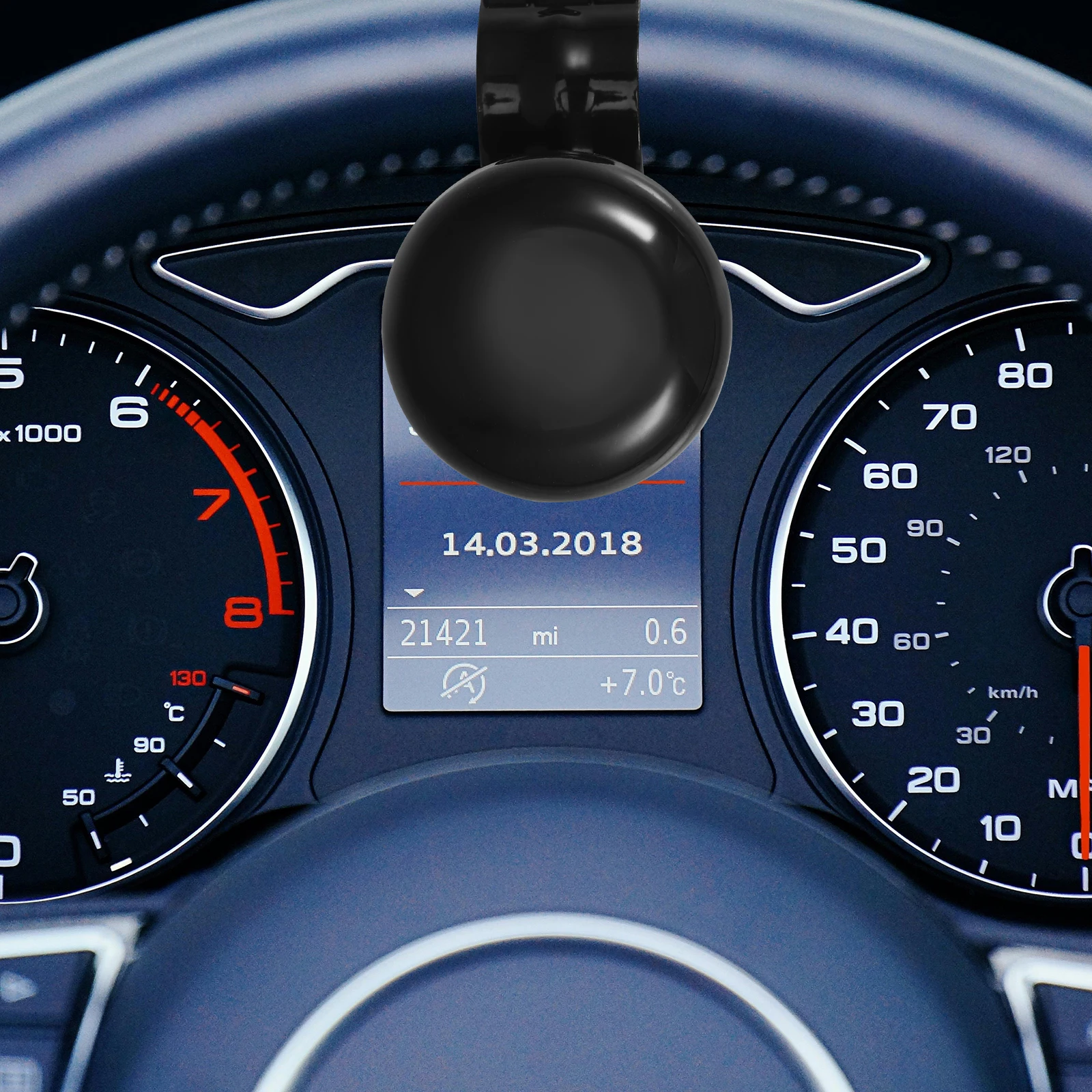 

Steering Wheel Knob Black Spinner Handle 360 Degree Rotation Car Accessories Rubber Pad Easy Installation