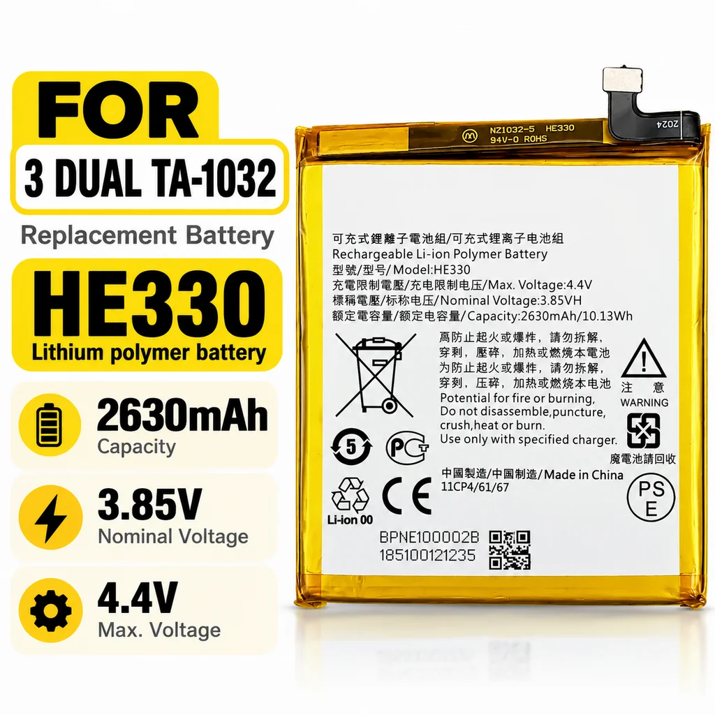 2630mAh HE330 HE-330 Rechargeable Lithium Battery Replacement For Nokia 3 Dual TA-1032 Mobile Phone Repair Accessory Part