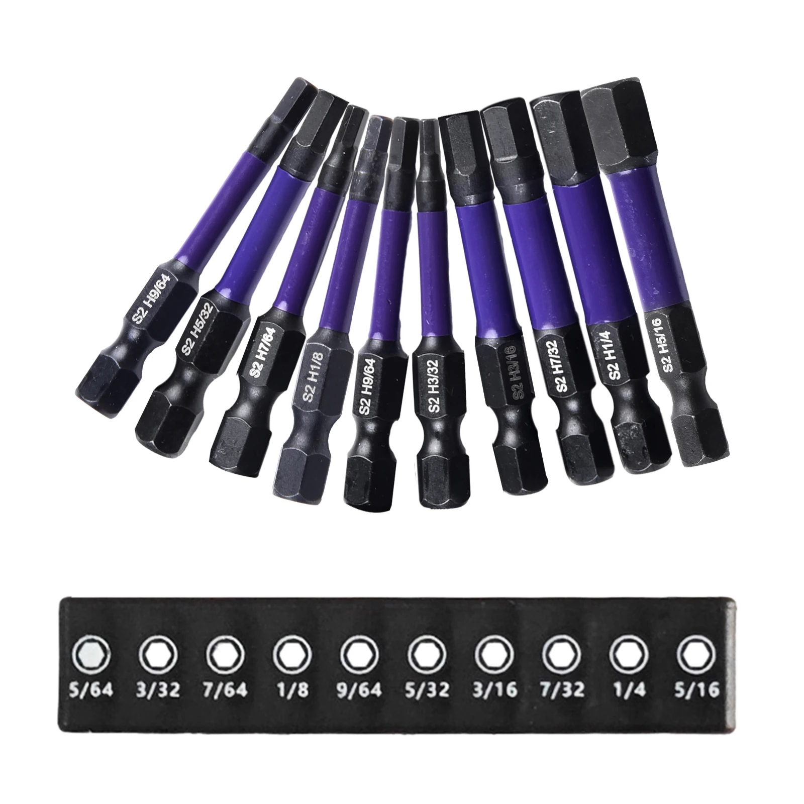 

10pcs Torx/Hexagon Screwdriver Bit 50mm 1/4'' Hex Shank Magnetic Head T10-T40 H5/64-H5/16 For Electric Impact Driver Hand Drill