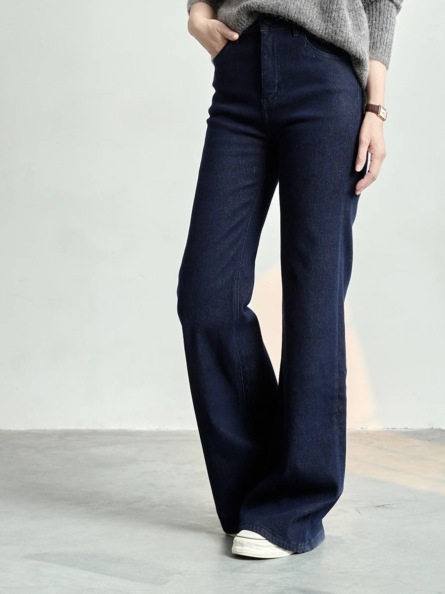 

Retro Bell Bot Jeans High Elastici Slimming Stretchy Versatile Tall Enhancing Ladies Winter Faion l Waist Button...