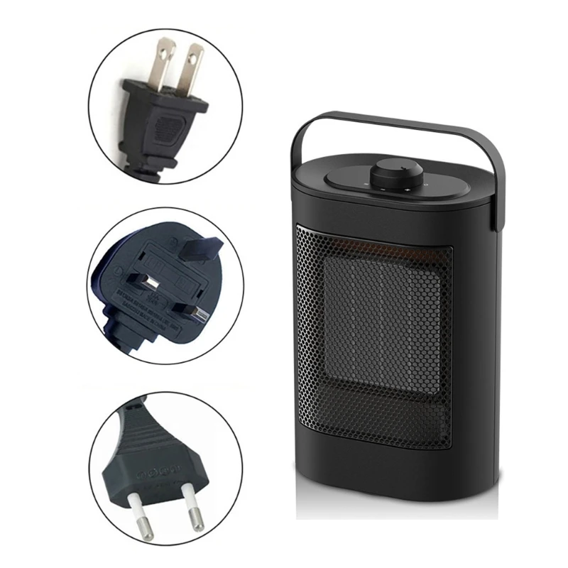 

Portable Space Heater Mini Heater Desktop Warming Fan with PTC Heating Elements for Indoor Home Office Use EU/UK/US Plug