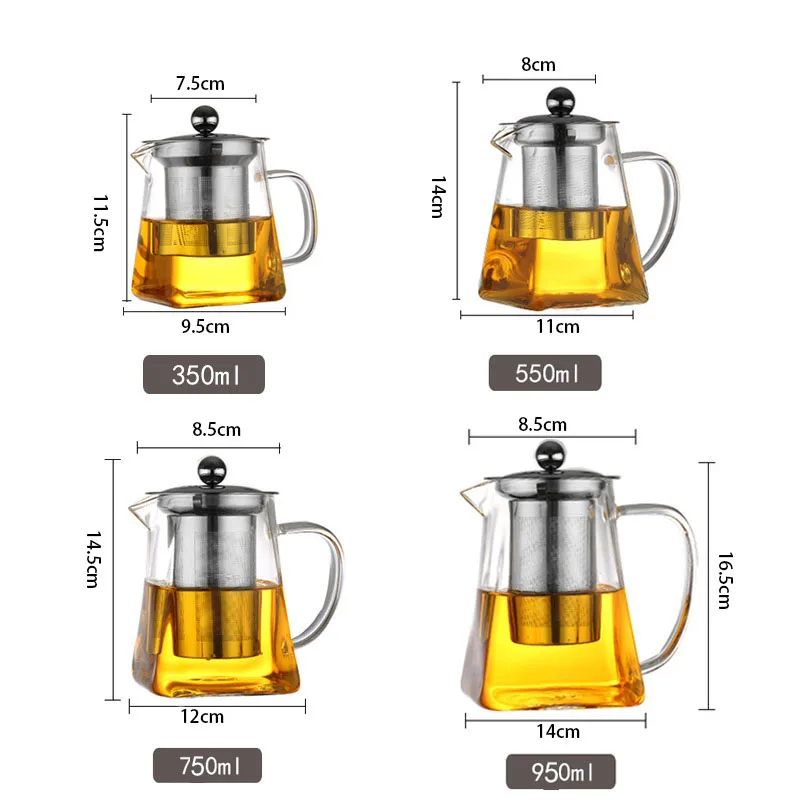 FOME Borosilicate Glass Tea Kettle With Removable Stainless Steel Infuser Teapot Blooming And Loose Leaf Tea Maker view 5