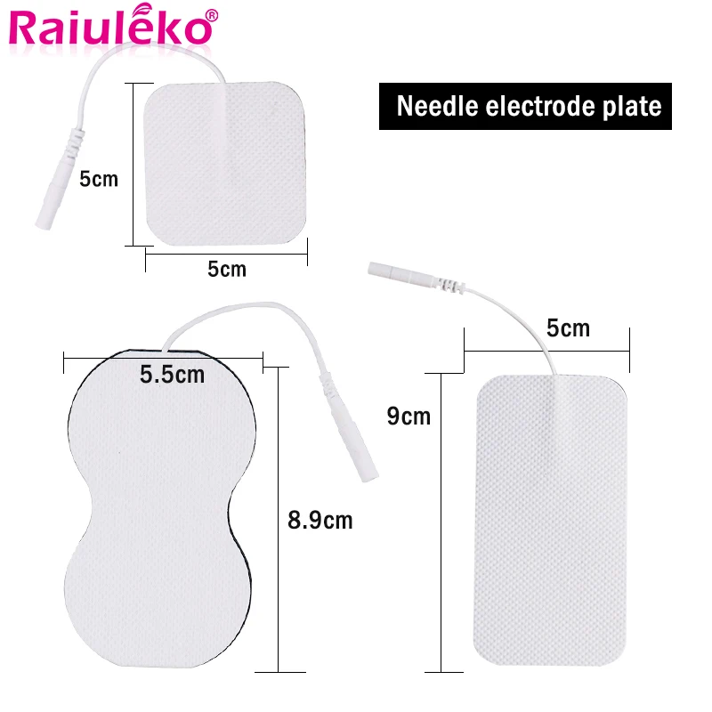 10 sztuk/partia dziesiątki 5x5cm Ems masaż stymulator mięśni żel silikonowy elektrody elektrody Nerve terapia cyfrowa maszyna 2mm wtyczka