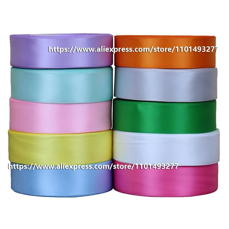 20 Yards/roll Double Face Satin Ribbon Polyester Ribbon Tape For DIY Bows Gifts Wedding Christmas Decoration 9/16/25/38/50mm