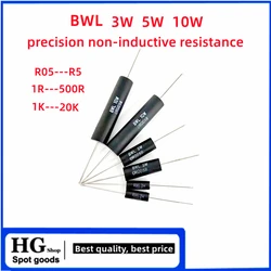 2Pcs  BWL 3W 5W 10W Sampling Low resistance Low temperature bleach Low inductance precision winding resistor R005 R01 R5 to 20K