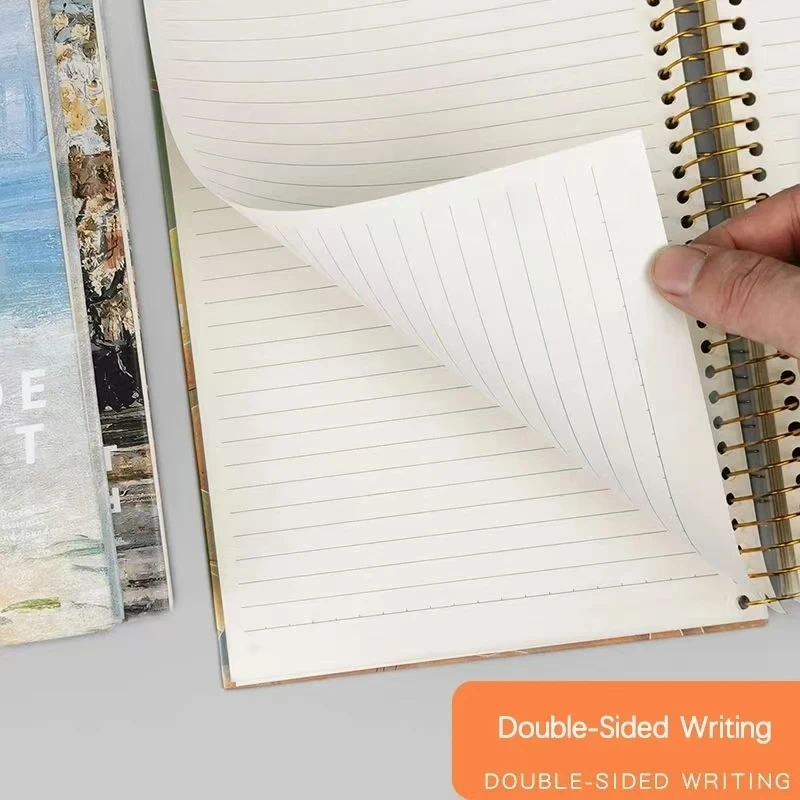 B5 Notebook Thick Large Notebook Horizontal Line Sketchbook Cute Retro Stationery Student Notepad Coil Book Office Planner