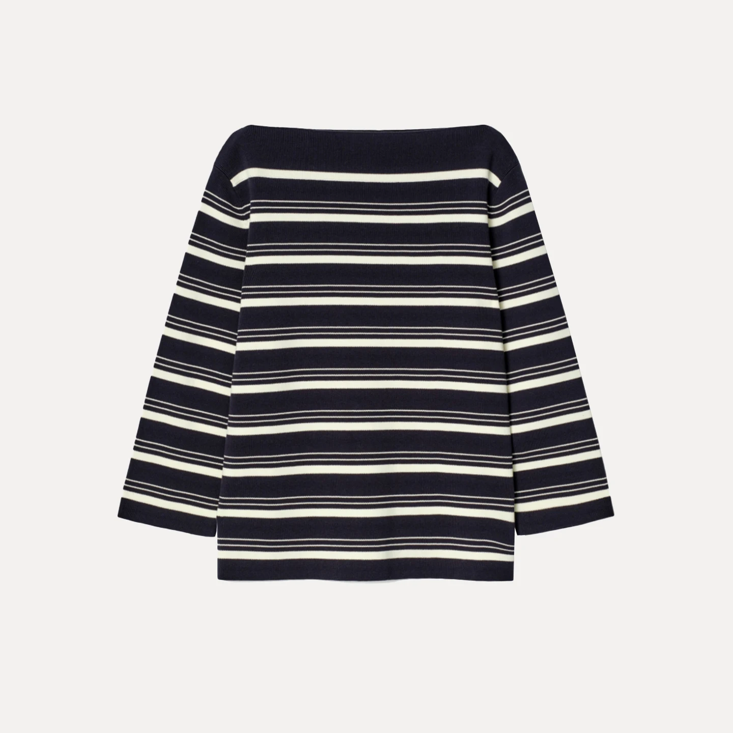 

Z Women's Striped T-irt Boat Ne Long Sve Loose Fit Commute Sle k Blue Stripes 2025 Autumn New Arrival