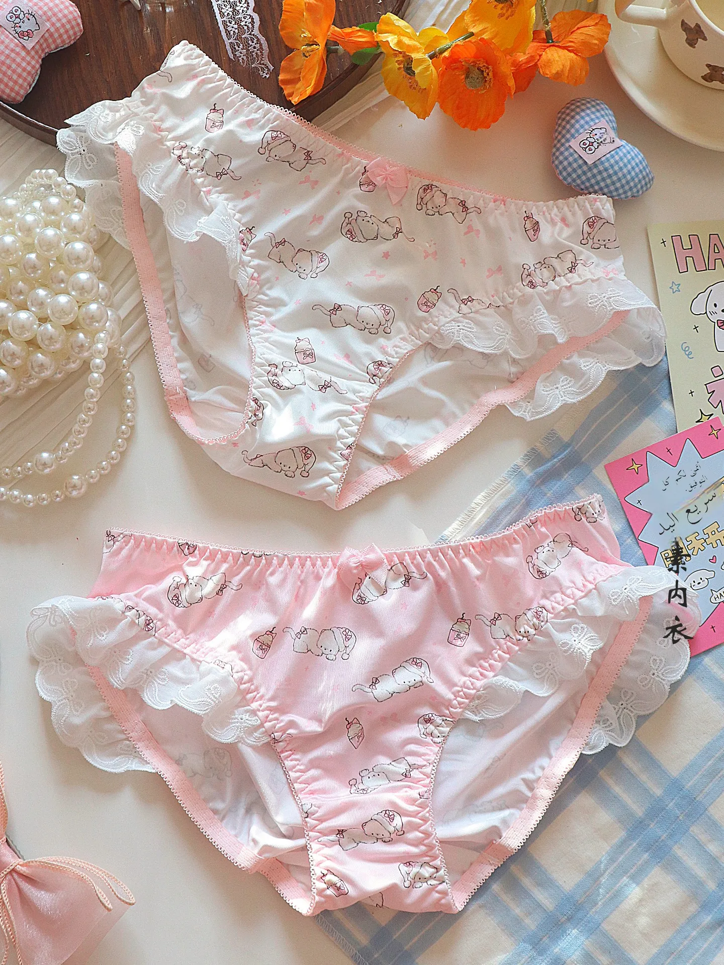 Comfortable Affordable Japanese Style Ladies Underwear Sweet Lolita Design Student Friendly Breathable Polyester Fibre Briefs