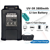 Baofeng UV-5R Walkie Talkie Battery High Capacity Li-Ion Battery USB Type C Fast Charge Upgrad BL-5 For UV-5RE UV-5RA BF-F8 F9