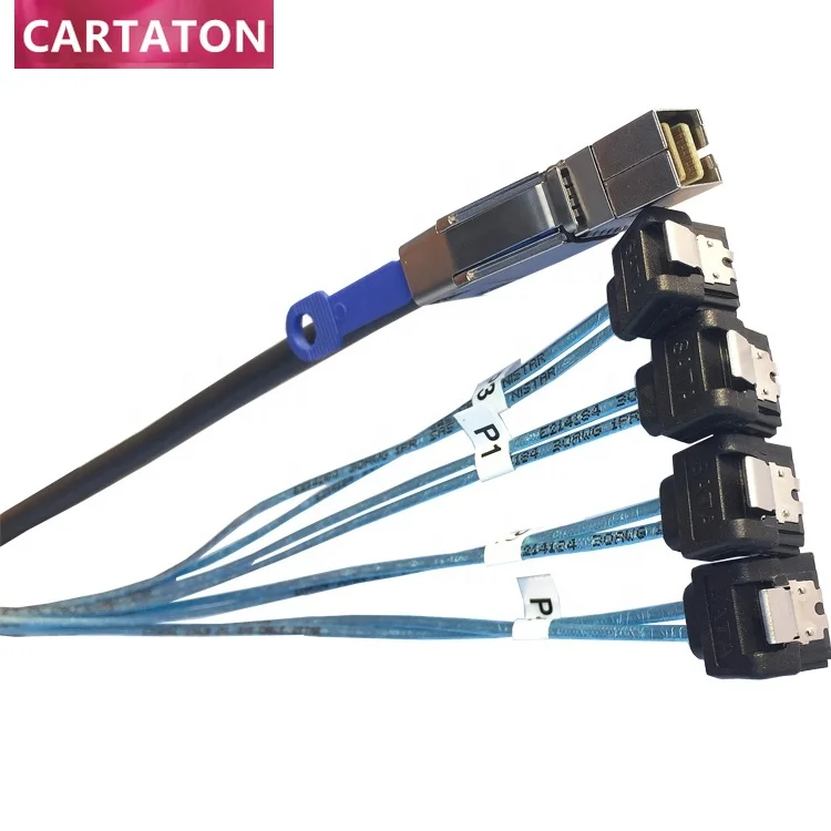 

Data cable Mini SAS HD SFF-8644 TO 4X 7Pin 90 degree sata cable