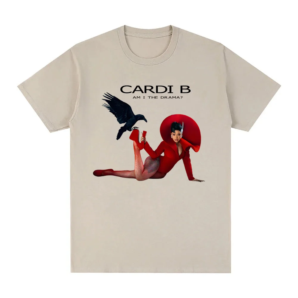 Koszulka Cardi B - Am I the Drama Funko Pop Harajuku Gothic T-shirt Krótki Rękaw Damska/Męska Casual 100% Bawełna Okrągły Dekolt