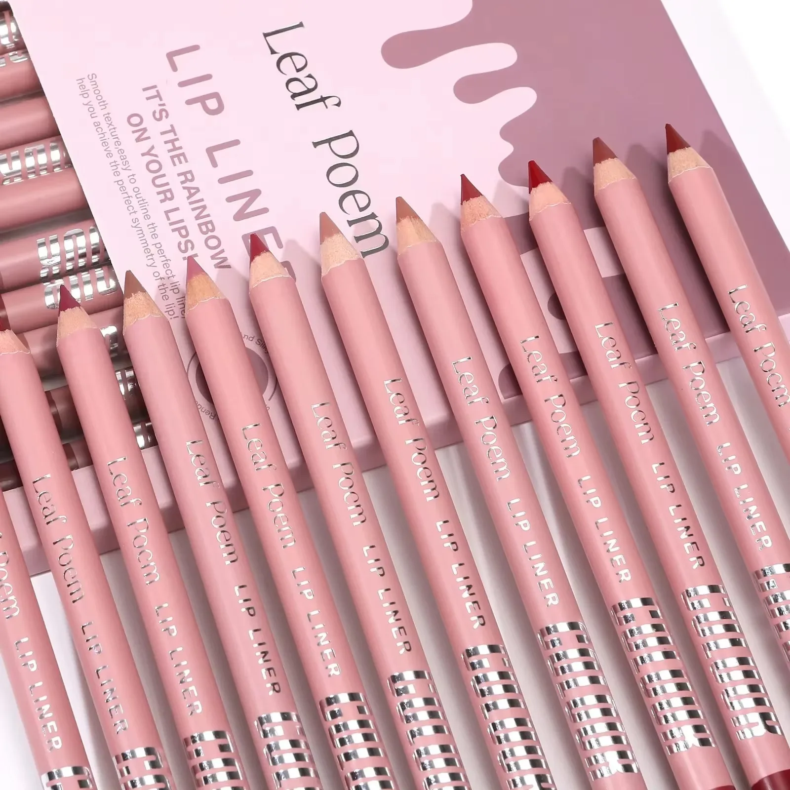 12 pz Lip Liner Matita Set Opaco Nude Contorno Lipliner Matita Rossetto Impermeabile di Lunga Durata Rossetto Penna Lip Tint Cosmetici