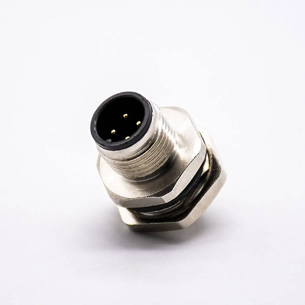 Connecteur M12 4 broches mâle, Code A, cloison blindée, prises de panneau étanches pour câble