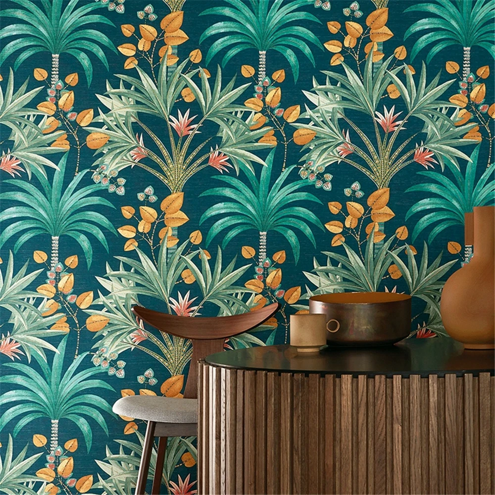 

Пользовательские серые обои в виде листьев, фреска в скандинавском стиле ретро, тропические растения, ТВ-фон, настенная живопись, фото обои, украшение для комнаты, магазина