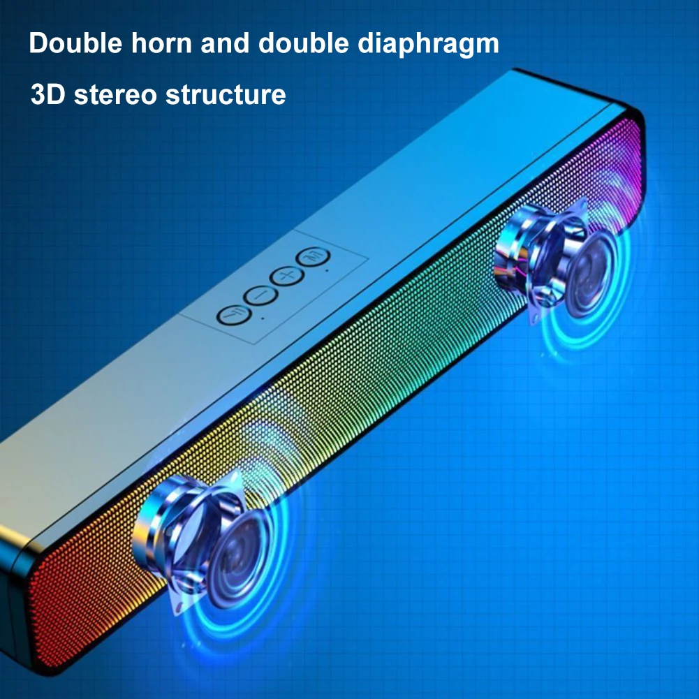 مكبرات صوت بلوتوث قوية محمولة ، صوت عالي ، مضخم صوت ، صوت ستيريو ثلاثي الأبعاد ، مكبرات صوت USB تعمل بالطاقة للكمبيوتر ، الكمبيوتر المحمول ، مشغل ألعاب