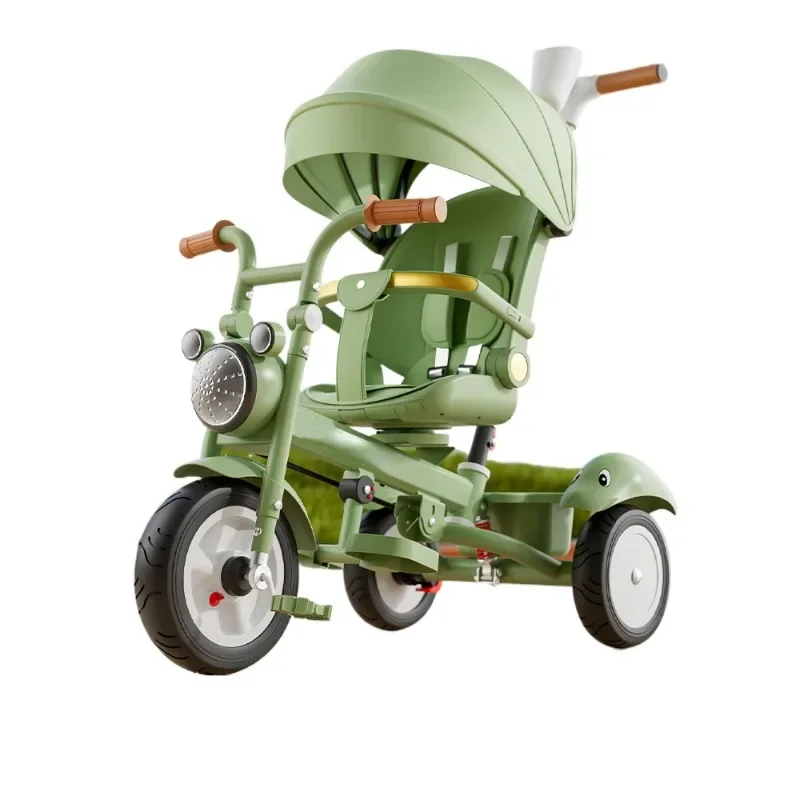 

Children's tricycle foldable, reclining and sitting baby walking artifact 1-6 years old 3 babies, baby push bicycle