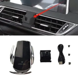 15W Fast Charging Wireless Charger Car Mount Phone Holder Automatic Clamping For 2016-2022 Peugeot 4008 5008