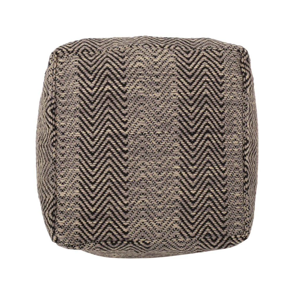 

Barracuda Handcrafted Cotton Pouf, Brown and Beige