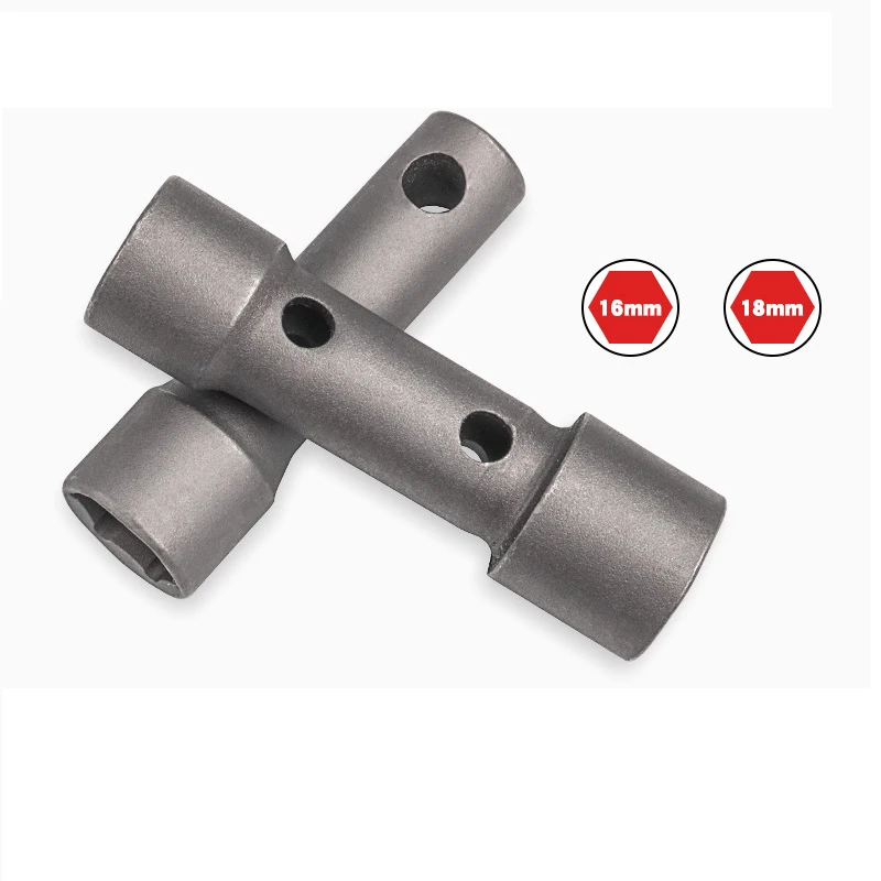 16/18mm High Torque Spark-Plug Removal Tool Steel Afterburner Hole High Hardness Drive Spark-Plug Socket Wrench for Motorcycle