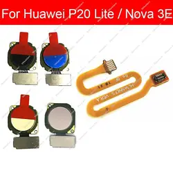 Escáner de huellas dactilares para Huawei P20 Lite Nova 3E Mate 10 Lite Sensor táctil ID botón de inicio Flex Cable reparación piezas de repuesto