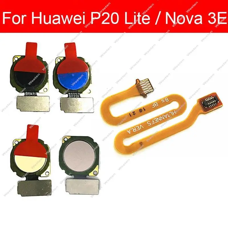 Home Button Fingerprint Sensor For Huawei P20 Lite Nova 3e Return Home Key Sensor Scanner Touch Connecting Flex Cable 