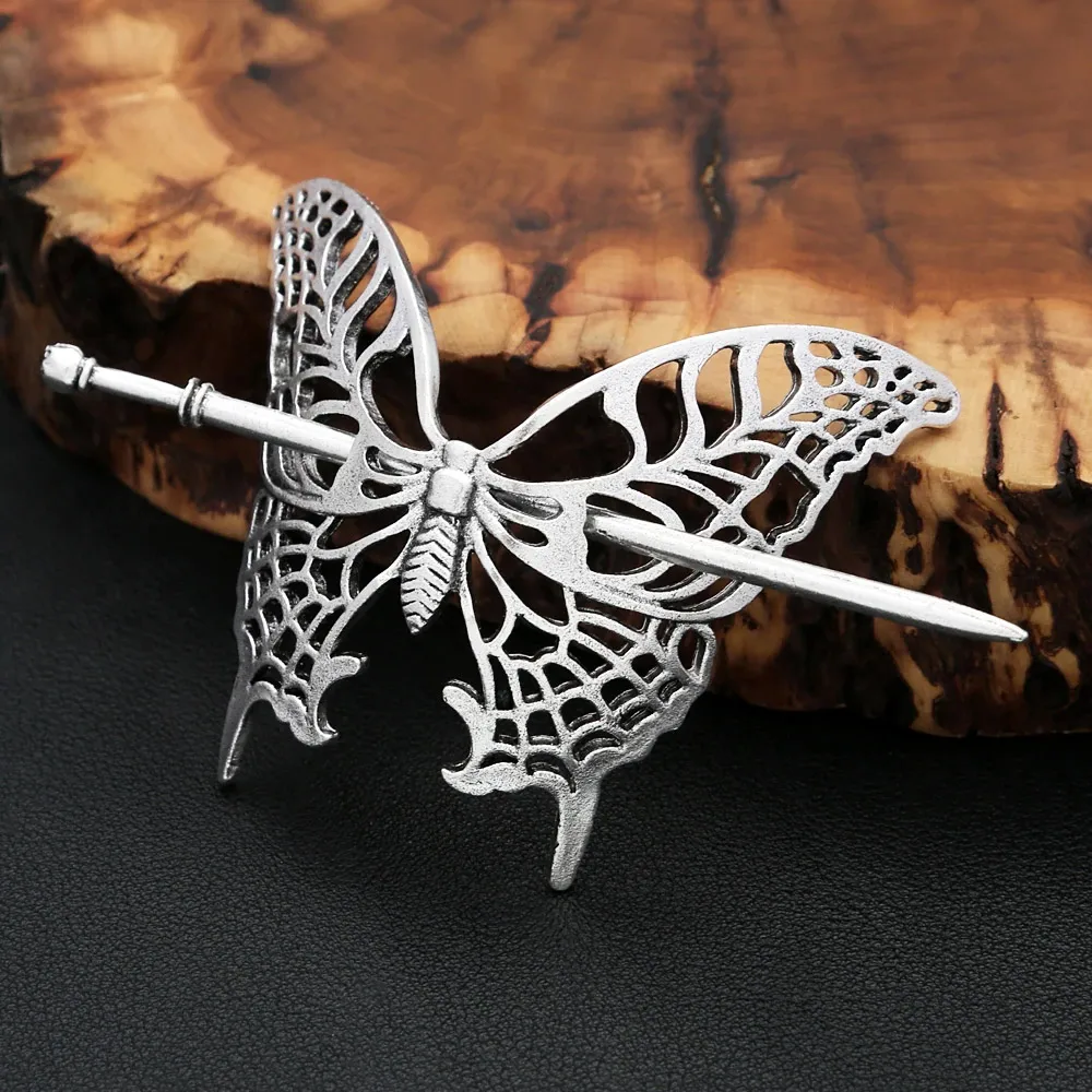 Antique Oriental Chinese Style Insect Moon Cloud Hair Crescent Butterfly Moth Hairpin For Female Matching Exclusive Hairpin