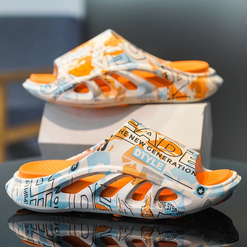 

Men's Slippers Outdoor Beach One-step Comfortable Slippers Summer Fashion Soft Bottom Non-slip Height Increasing Sandals 슬리퍼 남성