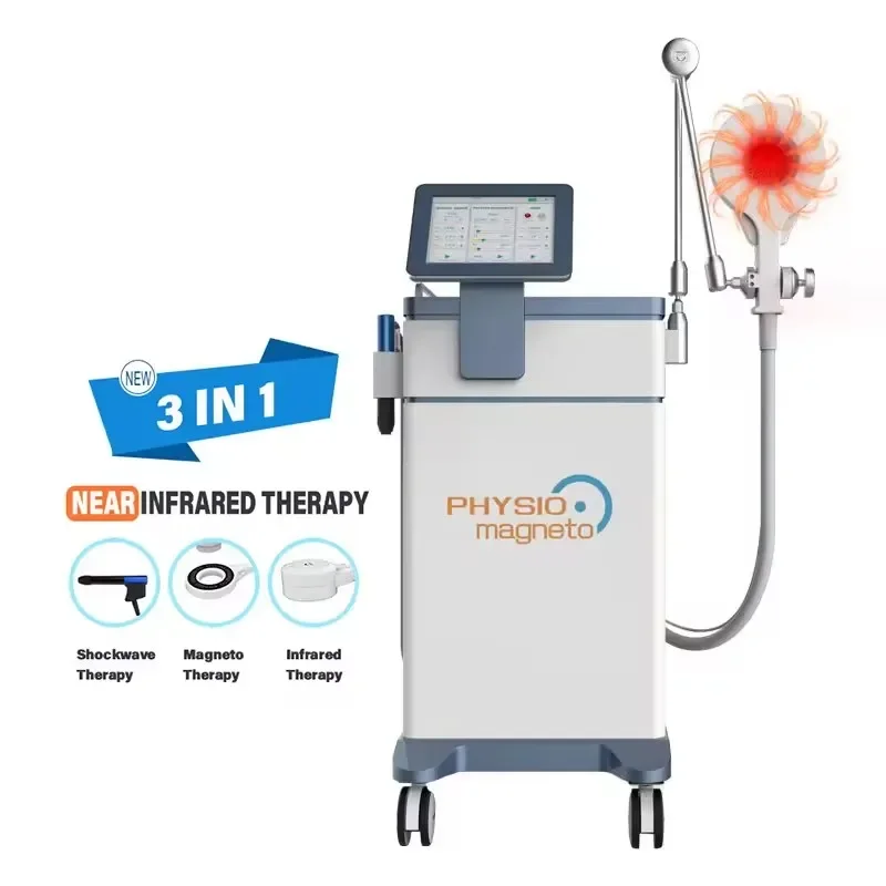 3 in 1 Shockwave Physio Magneto Machine Far Infrared Extracorporeal Shockwave for Muscle Pain Relief Physiotherapy