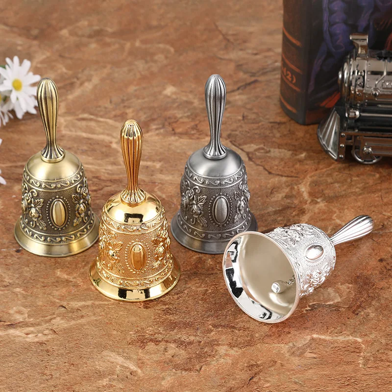 Nordic Retro Service Bell, Hand Bell for Restaurant Bar, Fashionable Home Decor Tabletop Call Bell with Ringer