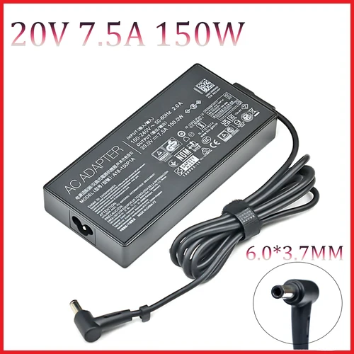 Adaptador de corriente para ordenador portátil, cargador de 20V, 7,5 a, 150W, 6,0x3,7mm, CA, para Asus TUF FX505D FX505DT FX505DU ROG Strix Scar III G531GD G531GT