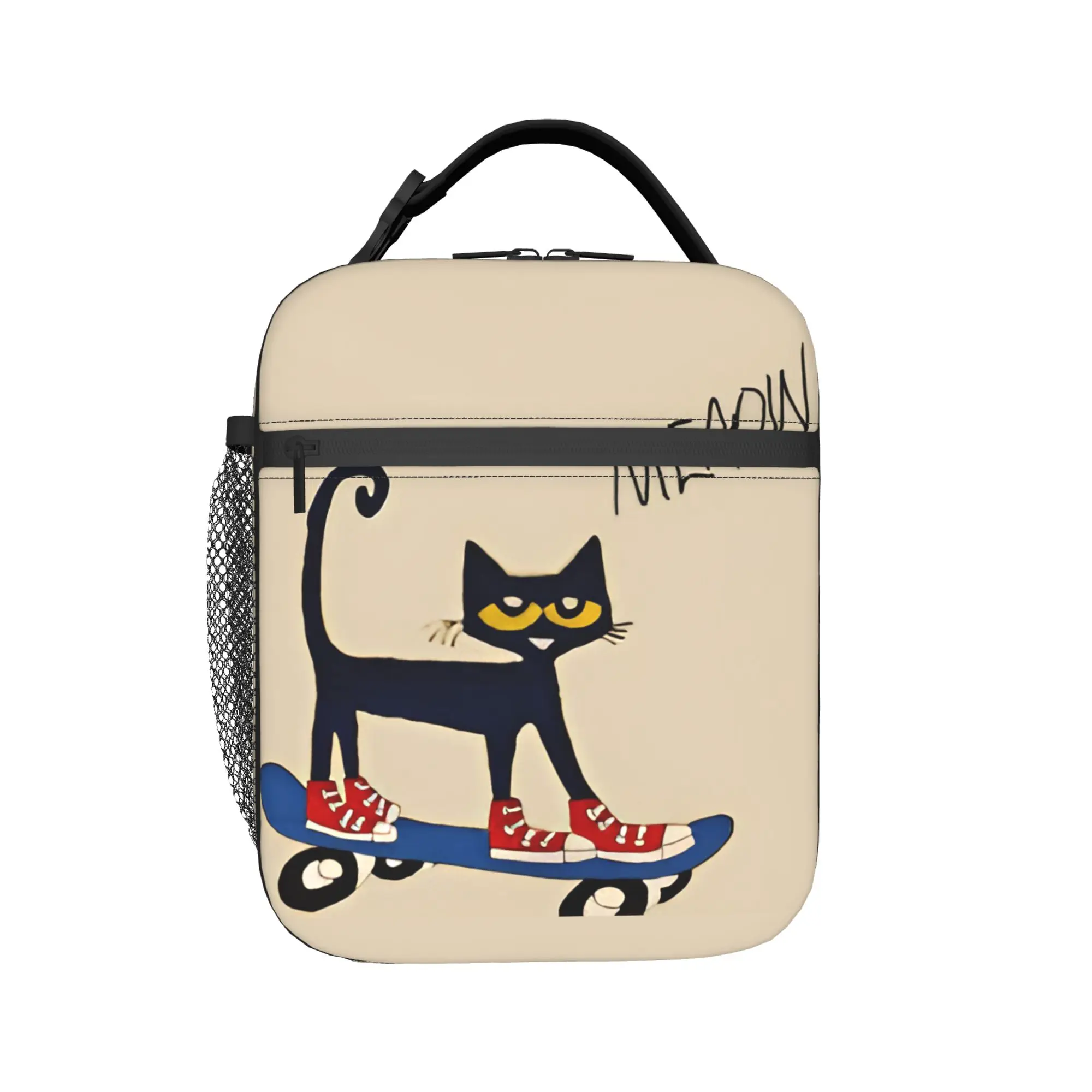 Pete the Cat  Skateboarding Insulated Lunch Bags Large  Lunch Container Thermal Bag Tote Lunch Box Office  Outdoor Men Women