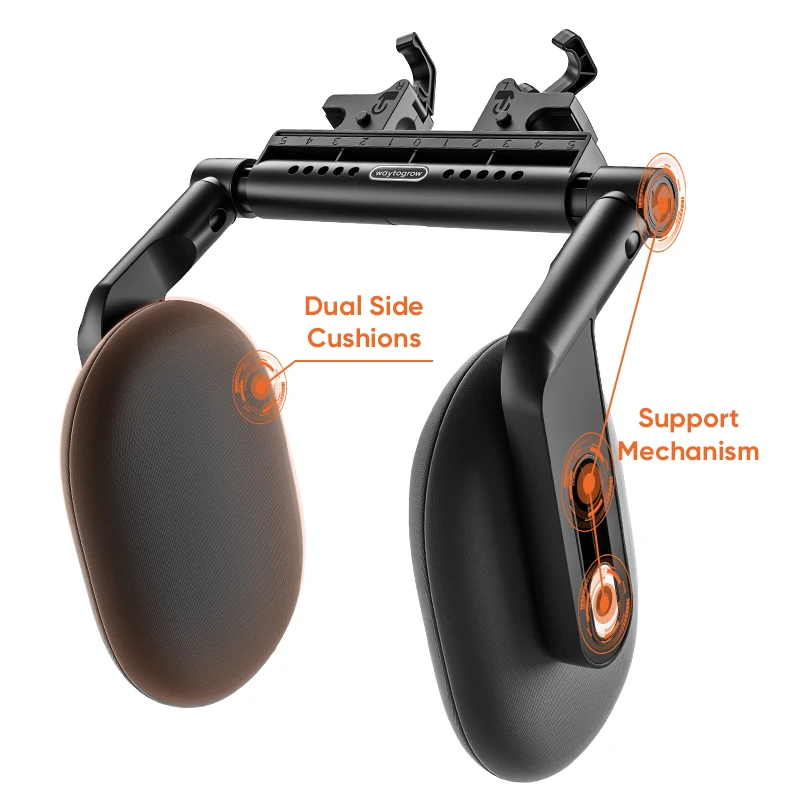 

Multi-Purpose Car Pillow with Triaxial Linkage and Double Hook Memory Cotton Side Sleeping Headrest and Seat Cushion