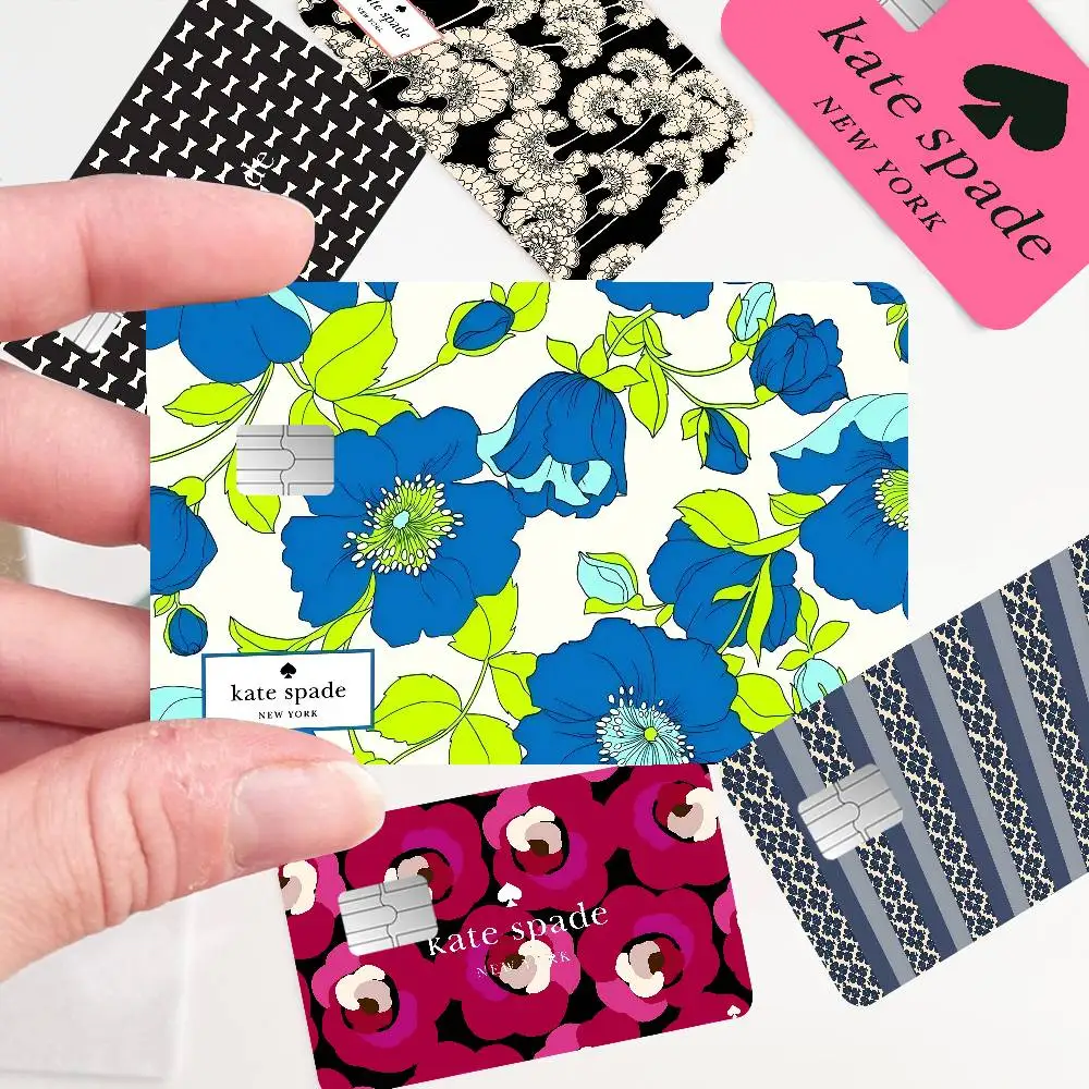K-Kate Classic S-Spade Flower Credit Card Skin Stickers For VISA Bank Card Transportation Card Waterproof Sticker Gift
