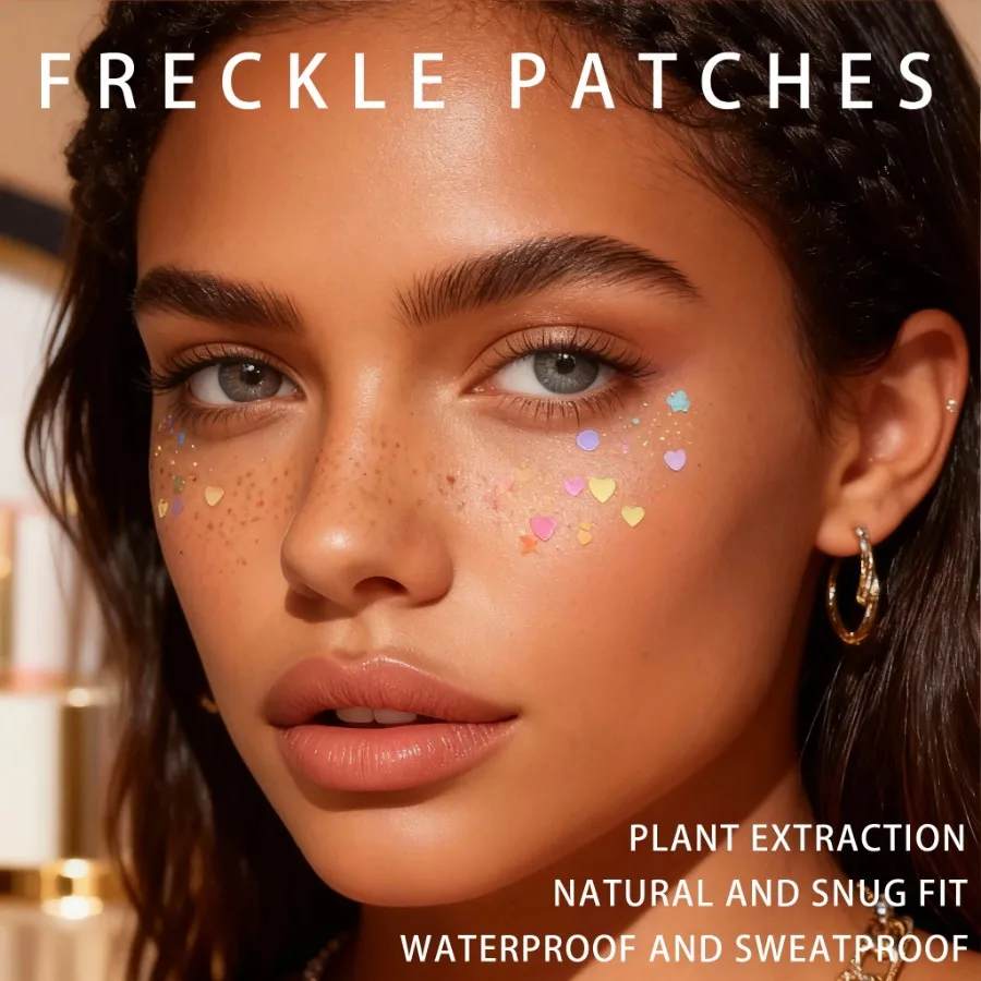 

Набор из 6 металлических наклеек-пятенок для горячего тиснения – Золотые и серебряные временные наклейки для лица, модные аксессуары для фестивалей и макияжа