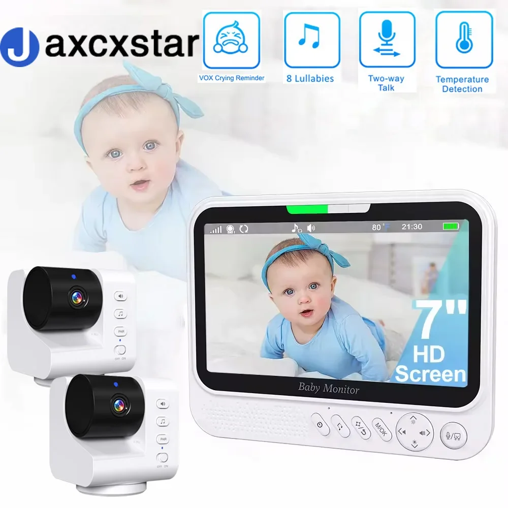 

7-in Baby Video Camera Indoor Bidirectional Dialogue Night Vision Wireless 5000mAh Battery Home Indoor Baby Monitoring Protectio