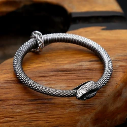 Simple Vintage Ouroboros Necklace Punk Hip Hop Stainless Steel Snake Pendant For Men Women Fashion Jewelry Gifts Dropshipping
