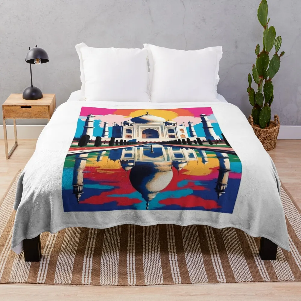 

Taj Mahal, Agra, India, design in pop art style Throw Blanket christmas gifts Beach Blankets