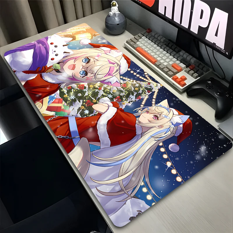 

Mouse Pad Office PC Gaming Accessories Keyboard Pad Anime Print Mousepad Laptop Hololive Mococo Fuwawa Abyssgard Desk Mouse Mat
