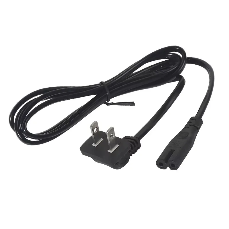

US Eight-character Tail Power Cord Powercable Black Elbow American Plug Cable TV Power Adapter Cable