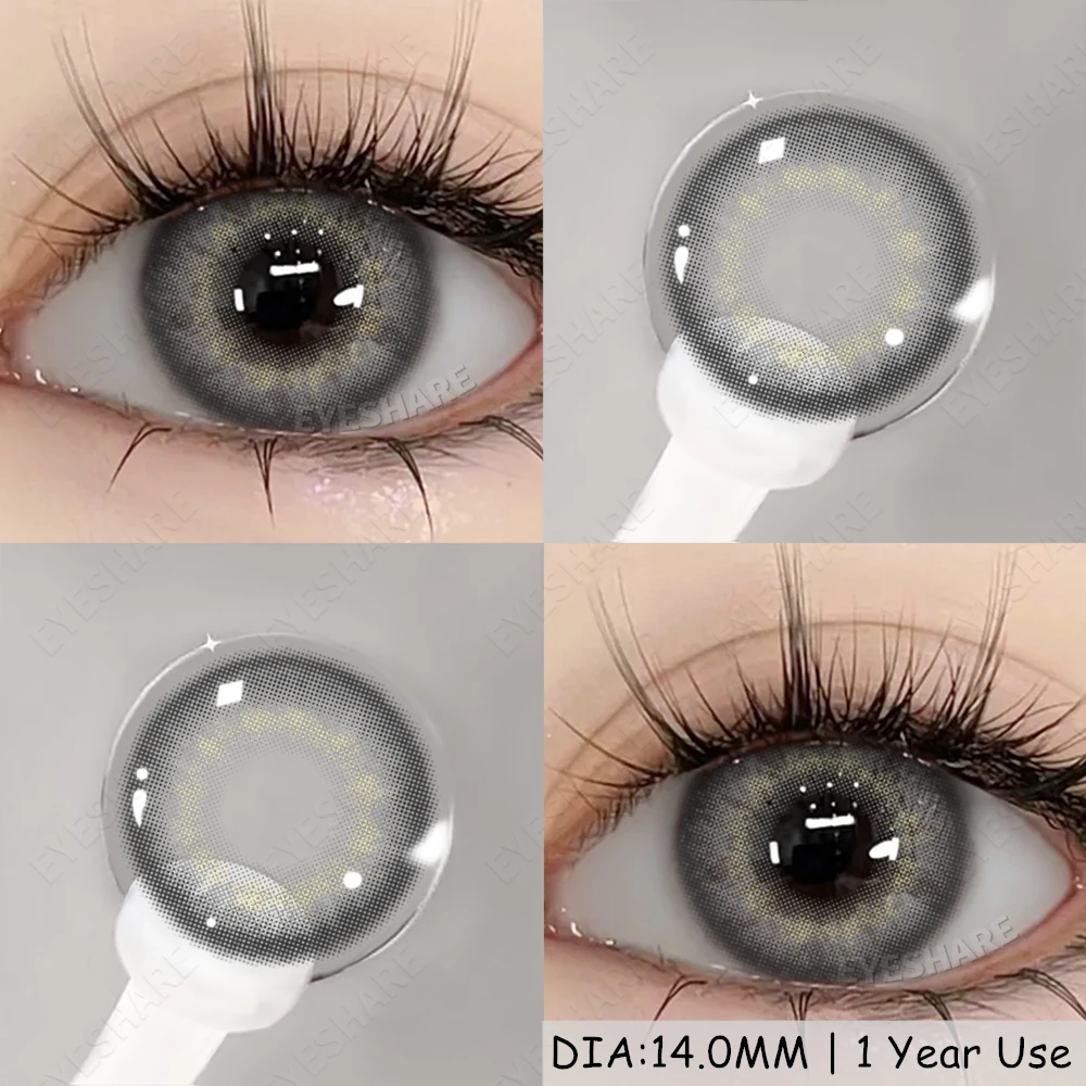 EYESHARE 1 Paar graue Kontaktlinsen für Augen, farbige Linsen, graue Linsen, natürliche bunte Kontaktlinsen, jährliche Verwendung