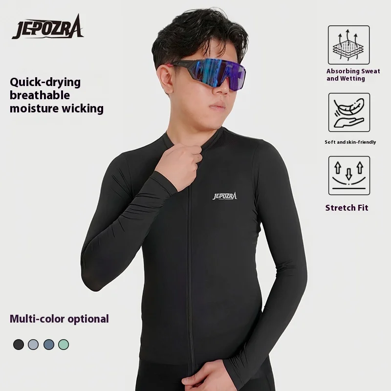 JEPOZRA Cycling Jersey Long Sleeve Summer Pro Aero Slim Fit Long Sleeves Cycling Jersey Men Women Breathable Man Cycling Maillot