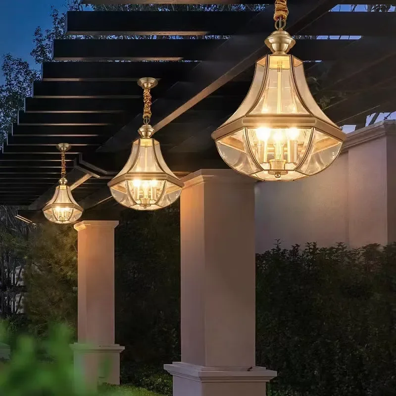 for  All-copper Outdoor Chandelier Waterproof Corridor Sun Room Entrance LED Ceiling Light Chinese Original Product