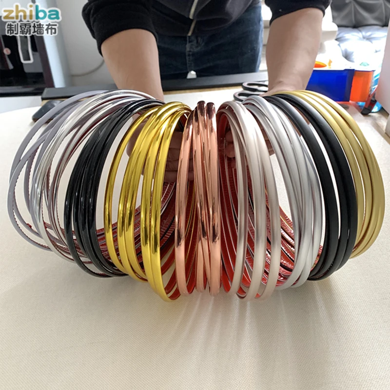 Self Adhesive Seam Strip PVC Line Wall Fabric Matte Glossy Edge Strip Wall Panel Decorative Strip Waist Line Frame Wall Bead