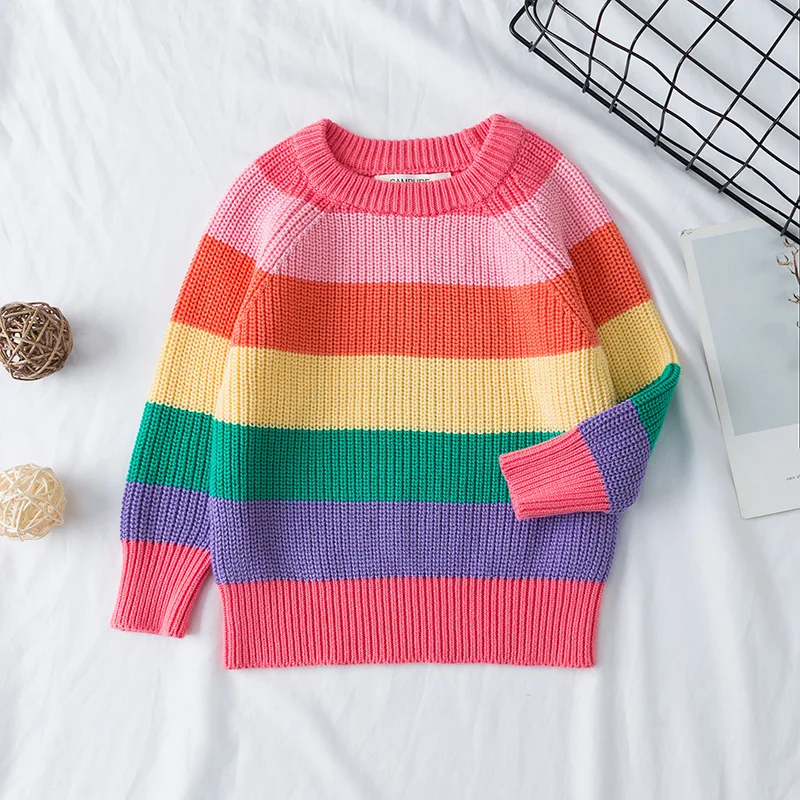 1-7T Autumn New Baby Boys Girls Clothes Children Sweater Toddler Knit Sweater Kid Knitwear Long Sleeve Baby Pullover Tops