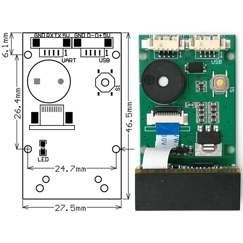 Escáner de código de barras GM67, lector de módulo de escáner de código Qr, USB, UART, 1D, 2D