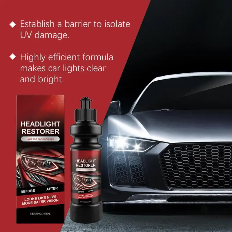 Headlight Repair Paste Car Headlight Cleaning Repair Paste Short-Term Protection Headlight Cleaning Tool For Sedan Truck