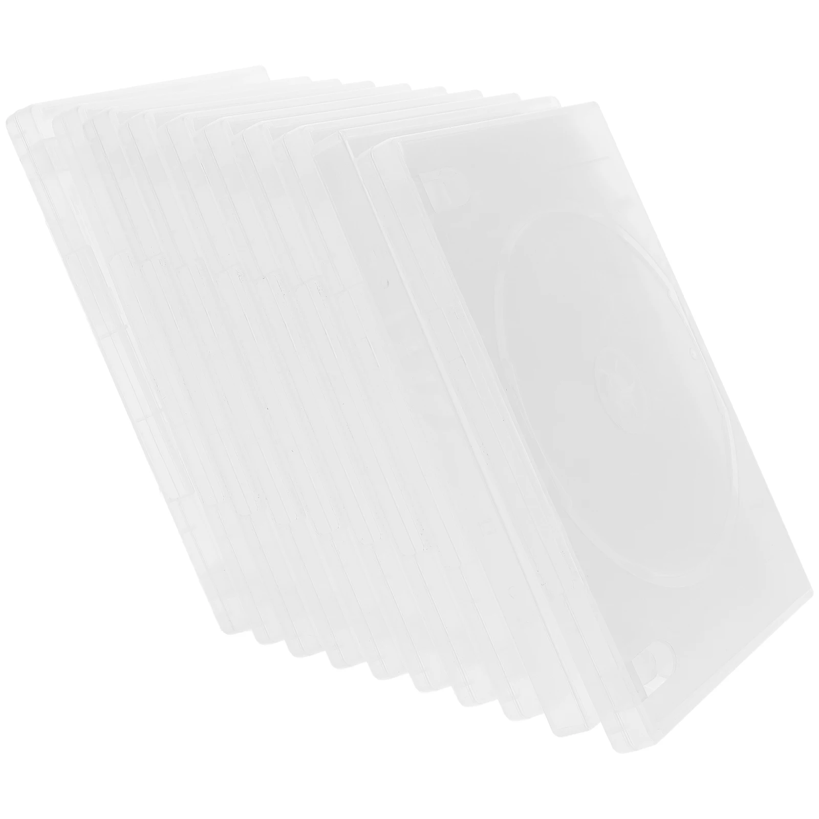 

10pcs CD Cases Reusable Plastic Disc Storage ganizer Holder Compact Portable Travel Small Size Lightweight Practical