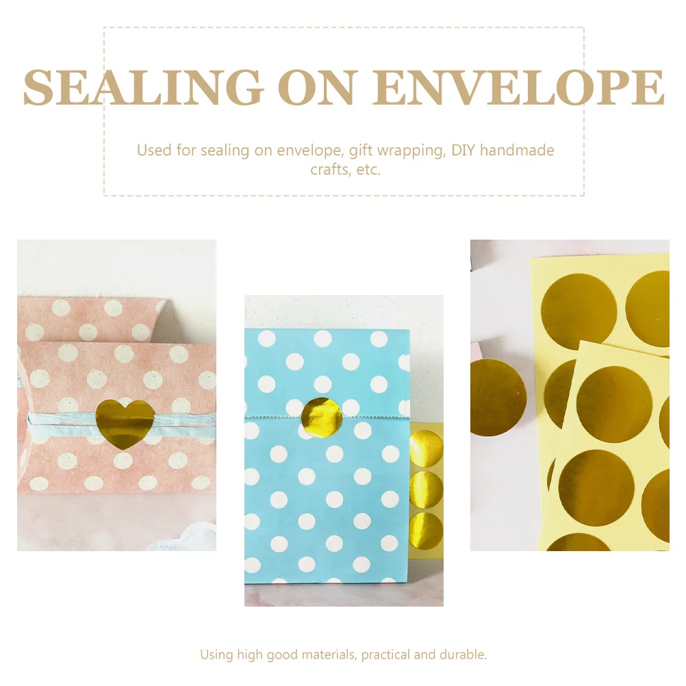 

20 Sheets Gold Foil Sealing Stickers Diy Craft Envelope Gift Bag Labels For Home School Office Use